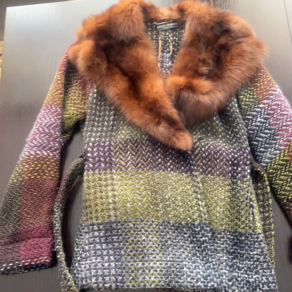 Dolce and Gabbana wool jacket with real fur